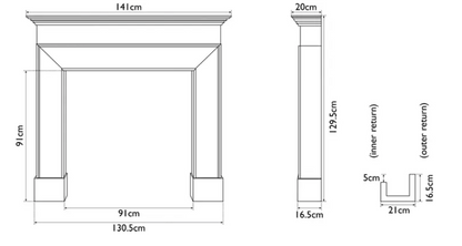 Nostell Fireplace Dimensions