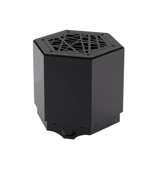 Pollen Hex Small Black Smokeless Fire Pit with Integrated Tabletop