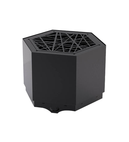 Pollen Hex Large Black Smokeless Fire Pit with Integrated Tabletop