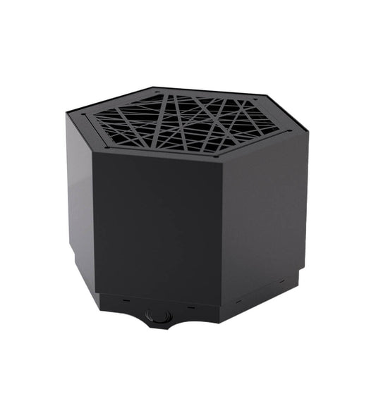 Pollen Hex Large Black Smokeless Fire Pit with Integrated Tabletop