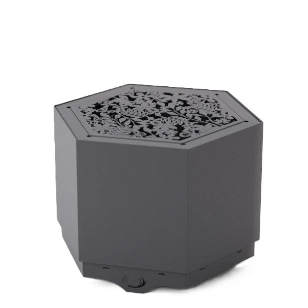 Pollen Hex Large Grey Smokeless Fire Pit with Integrated Tabletop