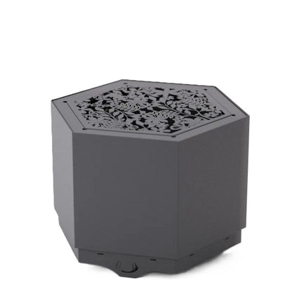 Pollen Hex Large Grey Smokeless Fire Pit with Integrated Tabletop