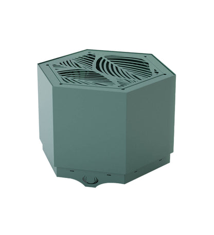 Pollen Hex Large Spruce Green Smokeless Fire Pit with Integrated Tabletop