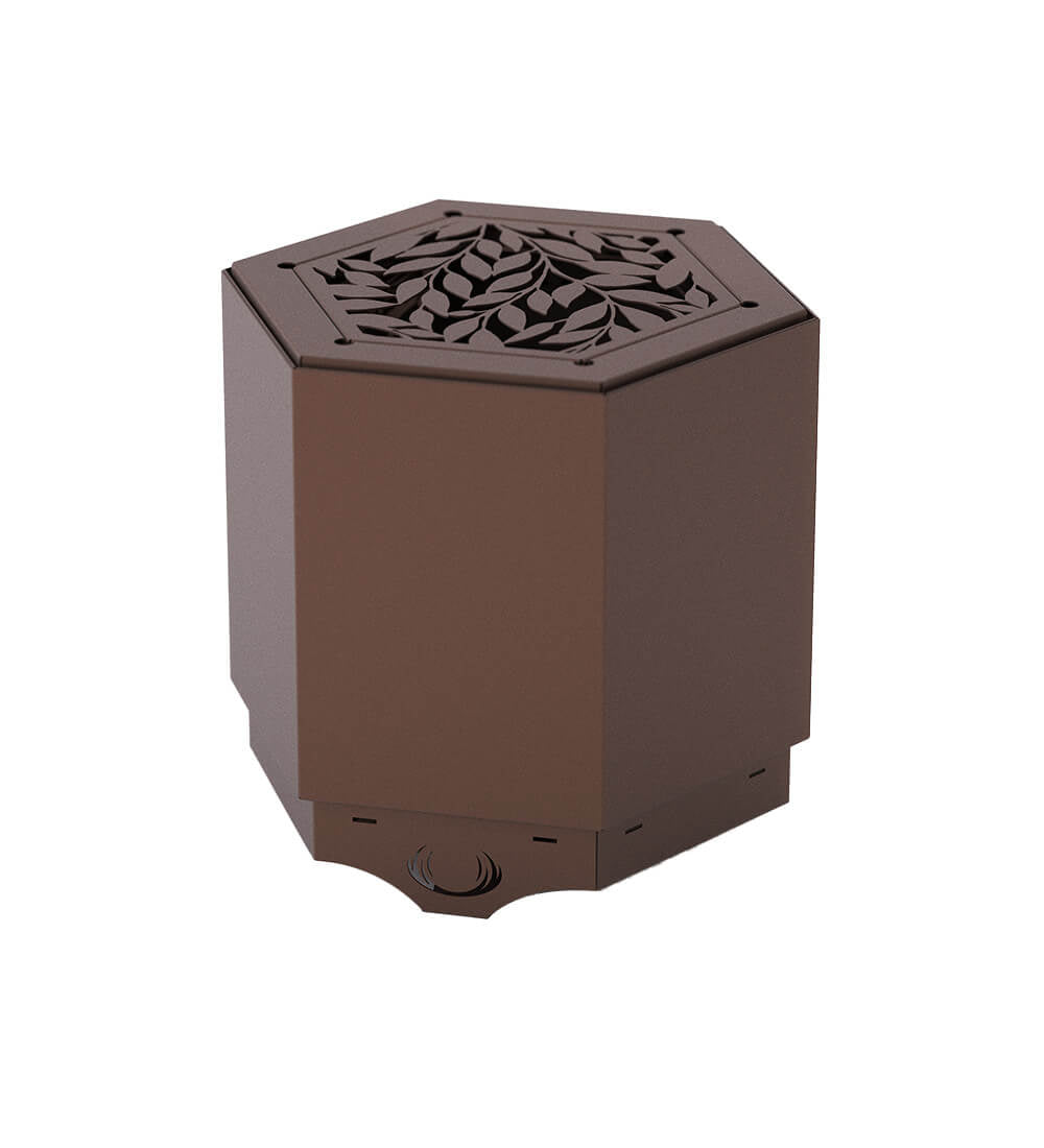 Pollen Hex Small Mocha Smokeless Fire Pit with Integrated Tabletop