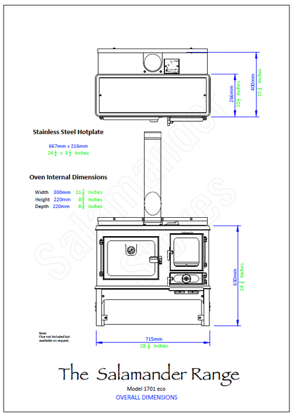 Salamander Little Range Cookstove Dimensions