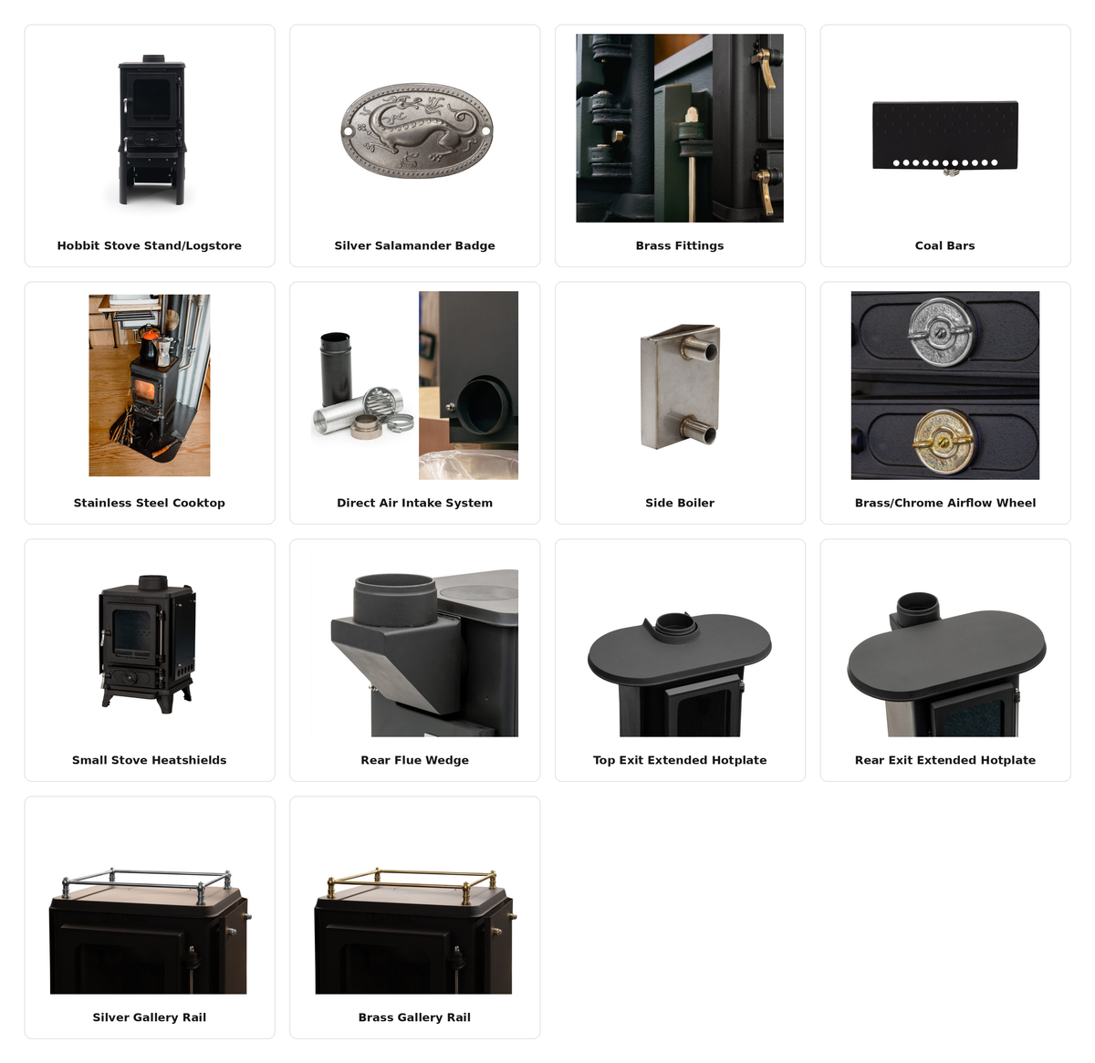 Salamander Stove Accessories Collage