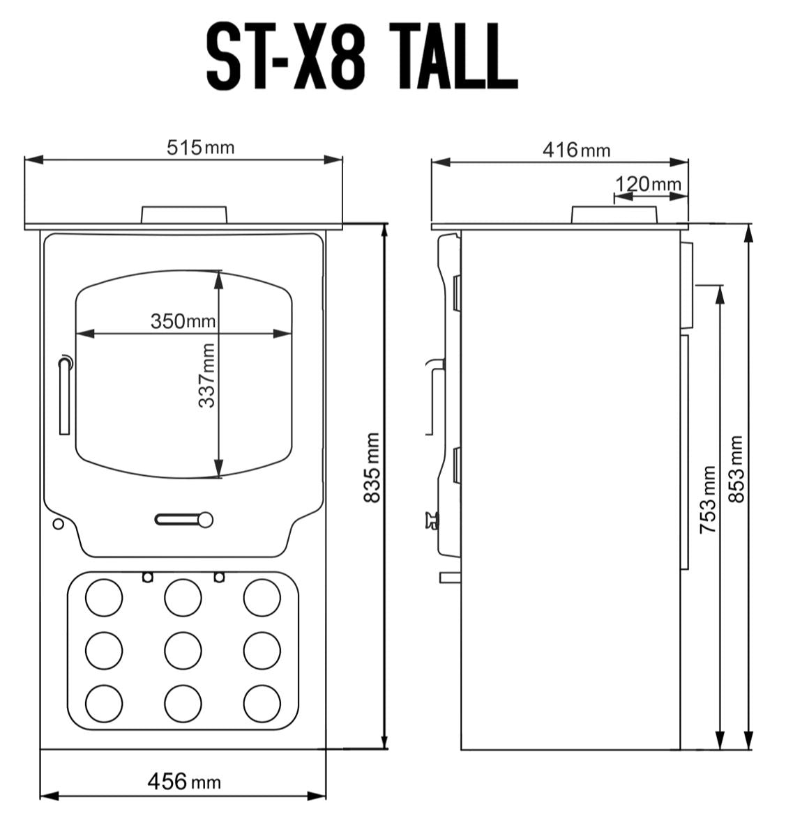 Saltfire ST-X8 Tall Dimensions