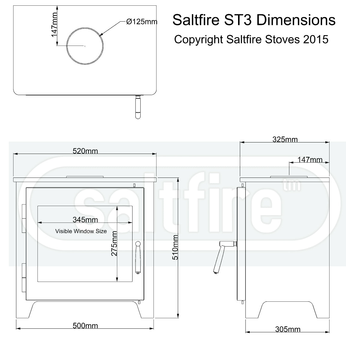 Saltfire ST3 7kW Wood Burning Stove DEFRA Approved EcoDesign