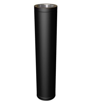 Dura Flue 1000mm Matt Black Twin Wall Pipe 150mm - 6"