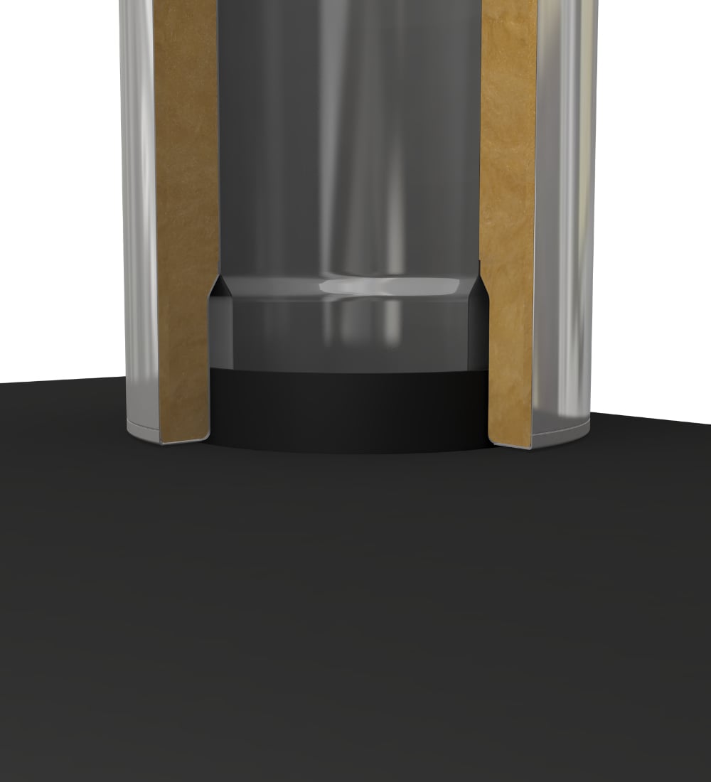 Dura Flue Matt Black Twin Wall 500mm Starter Length with Built in Adapter 150mm - 6"