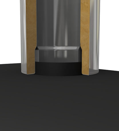 Dura Flue Matt Black Twin Wall 500mm Starter Length with Built in Adapter 150mm - 6"