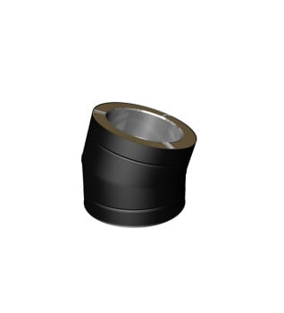 Dura Flue Matt Black Twin Wall 15° Elbow Bend 150mm - 6"