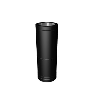 Dura Flue Adjustable 380mm-585mm Matt Black Twin Wall Pipe 125mm - 5"