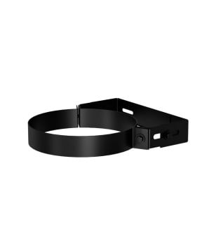 Dura Flue Matt Black Flat 47-98mm Adjustable Wall Support 125mm - 5"