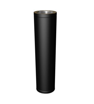 Dura Flue 800mm Matt Black Twin Wall Pipe 125mm - 5"