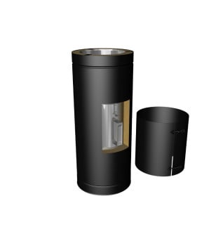 Dura Flue Clean Out Section 500mm Matt Black Twin Wall 150mm - 6"