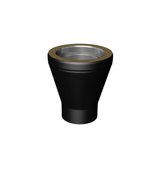 Dura Flue Matt Black Single to Twin Wall Conical Adapter 125mm-150mm - 5-6"