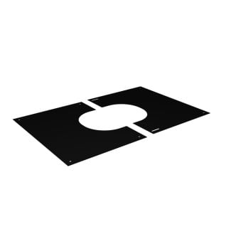 Dura Flue Matt Black Twin Wall Finishing Plate Square 2 Part 0-30° 125mm - 5"