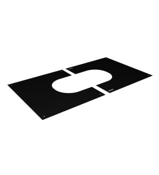 Dura Flue Matt Black Twin Wall Finishing Plate Square 2 Part 30-45° 125mm - 5"
