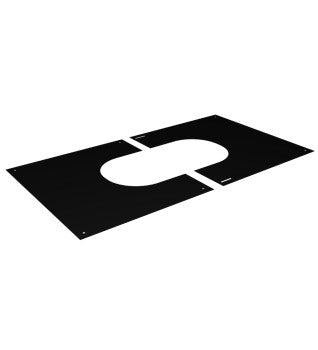 Dura Flue Matt Black Twin Wall Finishing Plate Square 2 Part 45-60° 150mm - 6"