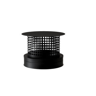 Dura Flue Matt Black Twin Wall Gas Rain Cap with Mesh 150mm - 6"