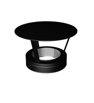Dura Flue Matt Black Twin Wall Rain Cap 150mm - 6"