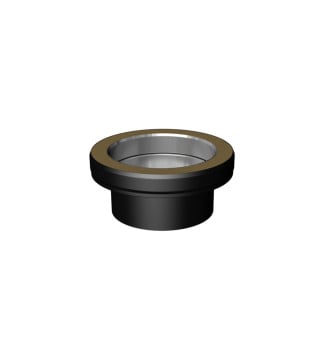 Dura Flue Matt Black Single to Twin Wall Increasing Adapter 125mm-150mm - 5-6"