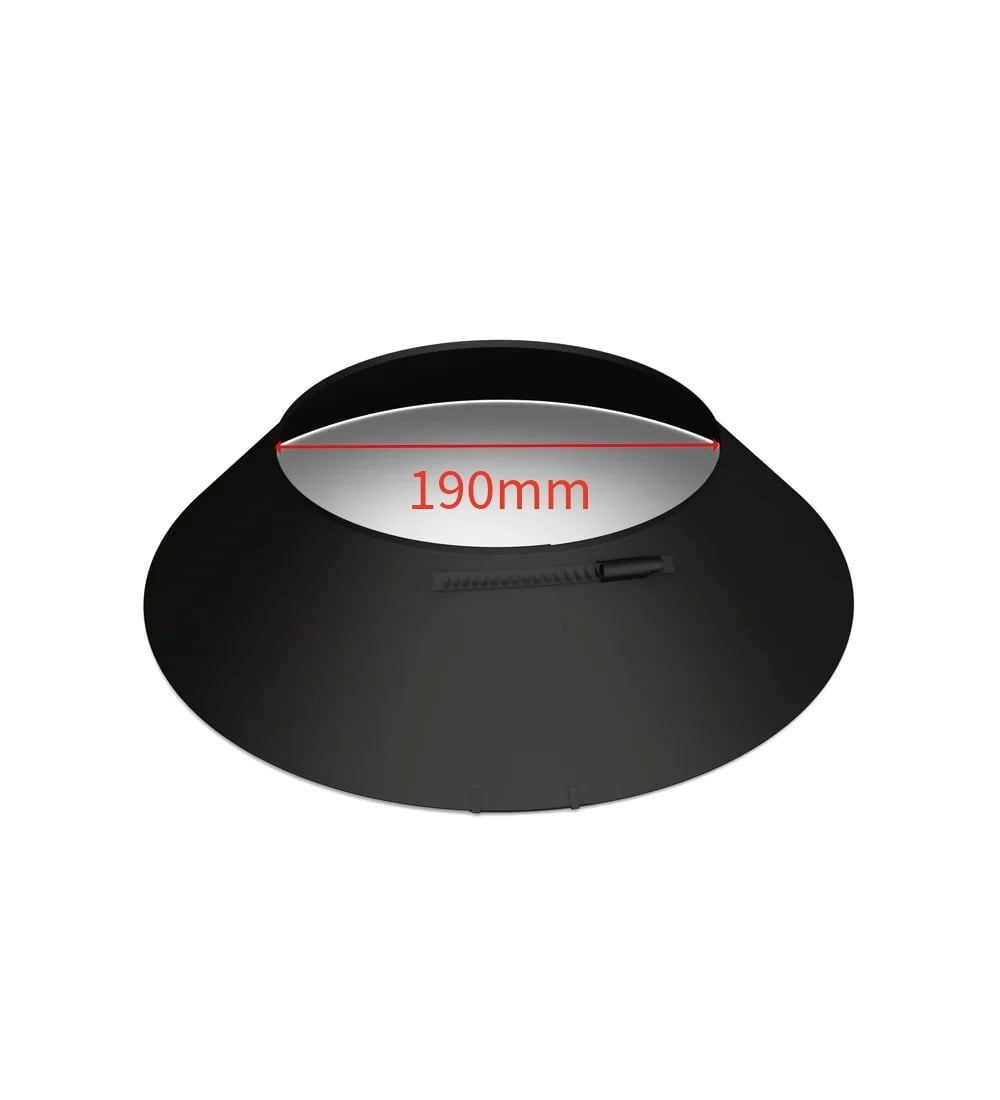 Dura Flue Matt Black Twin Wall Storm Collar 150mm - 6"