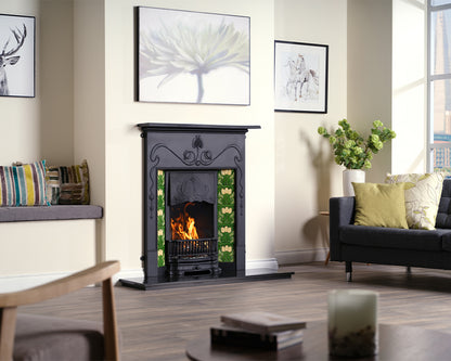 Valentine Combination Fireplace In Black Finish Lifetsyle