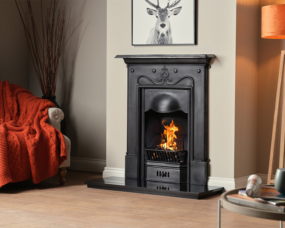 Tulip Combination Fireplace Black Lifestyle
