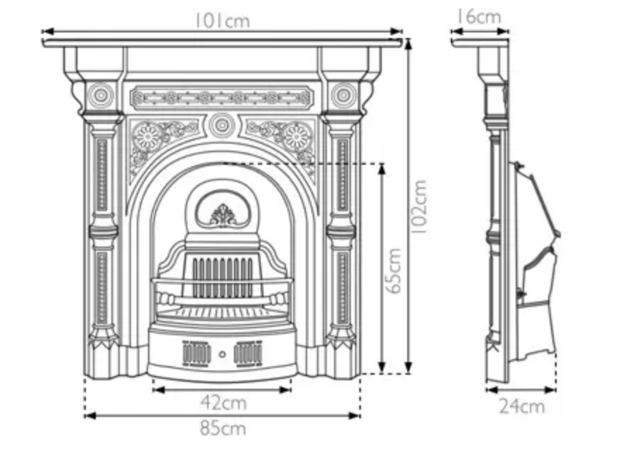 Carron Tweed Combination Fireplace Dimensions