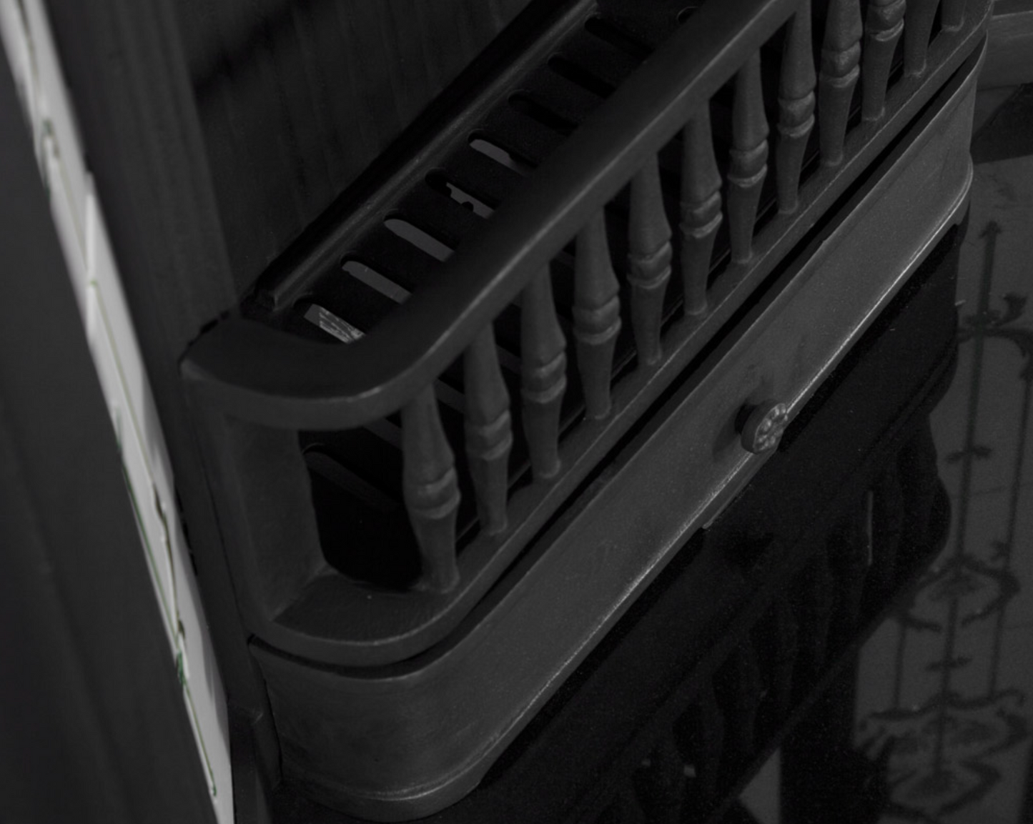 Verona Combination Fireplace Black Finish Details
