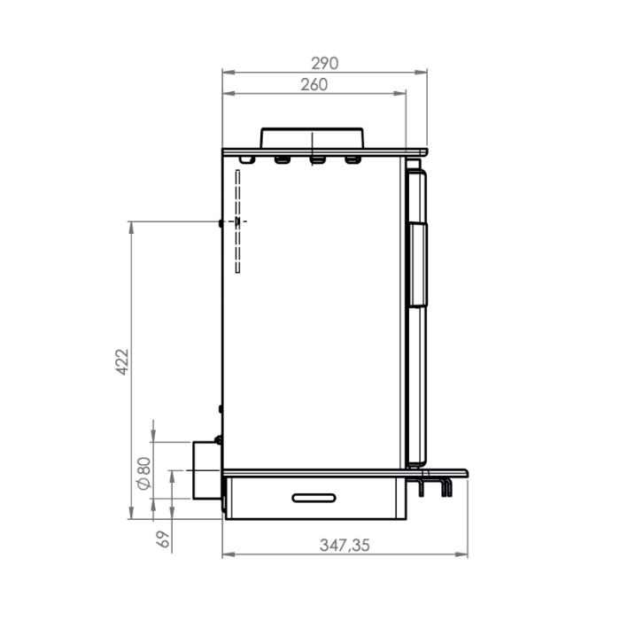 ACR_Wychwood_Multi_Fuel_Stove Dimensions