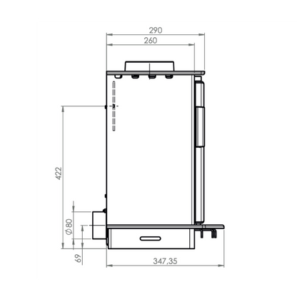 ACR_Wychwood_Multi_Fuel_Stove Dimensions